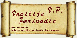 Vasilije Parivodić vizit kartica